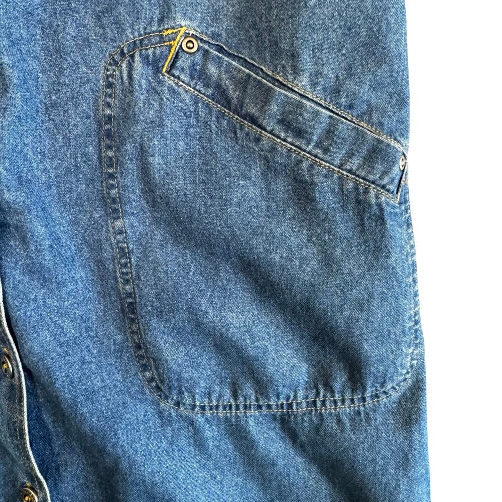 Vintage Sag Harbor Denim Dress Women's Sleeveless Button Front Cotton Pockets-XL - Picture 3 of 10